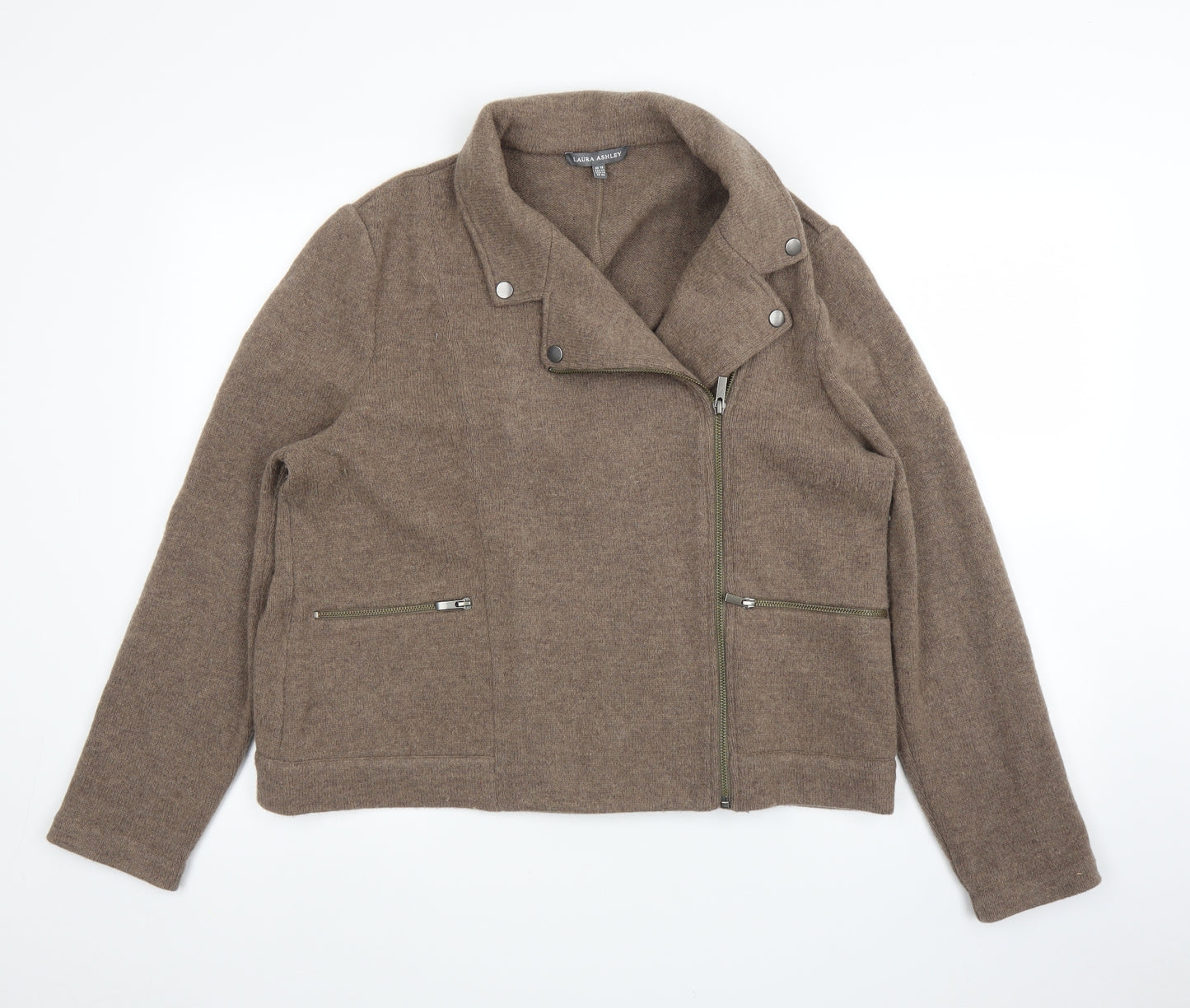 Laura Ashley Womens Brown   Full Zip Jumper Size 18
