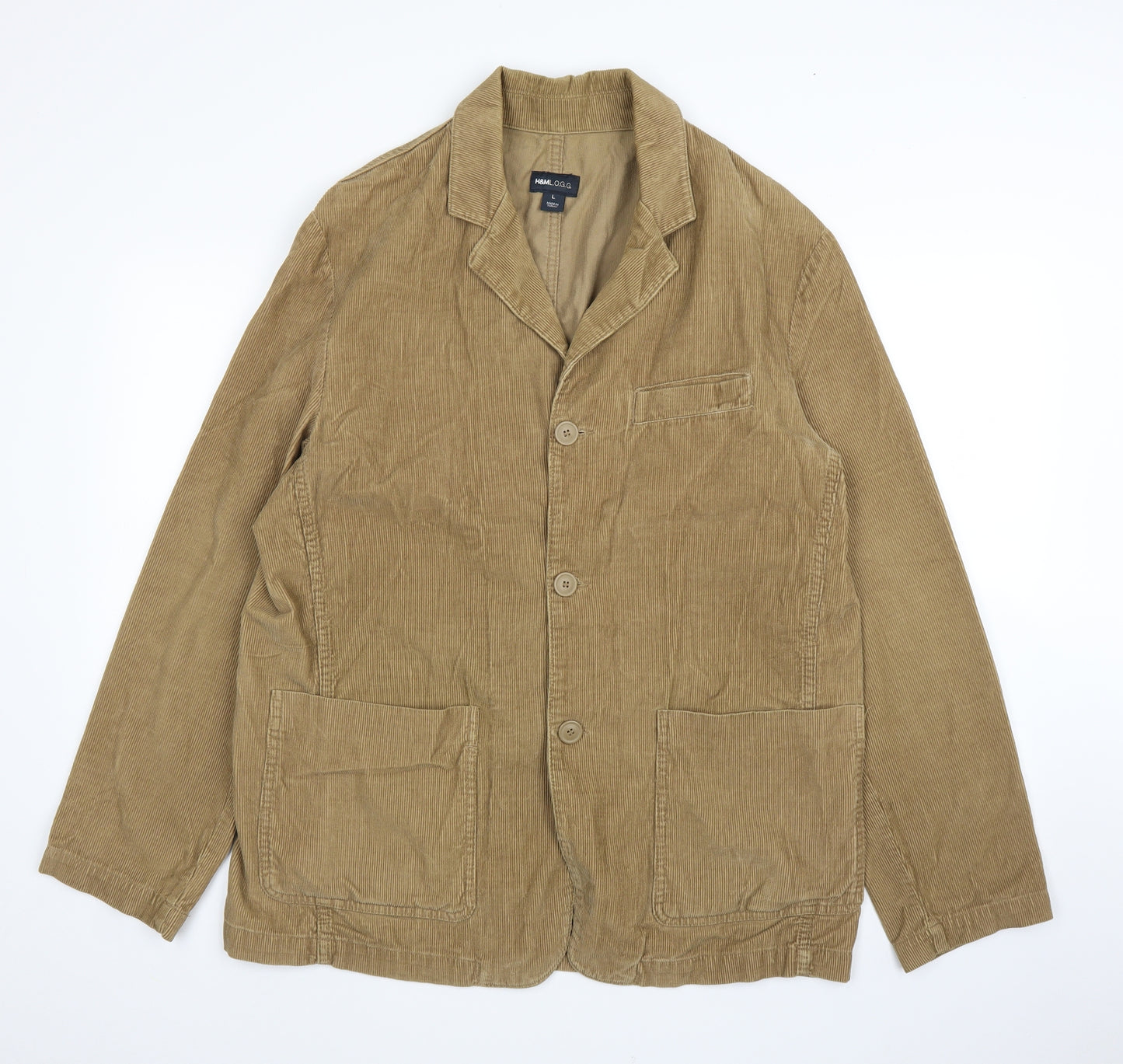 H&M Mens Beige  Corduroy Jacket  Size L