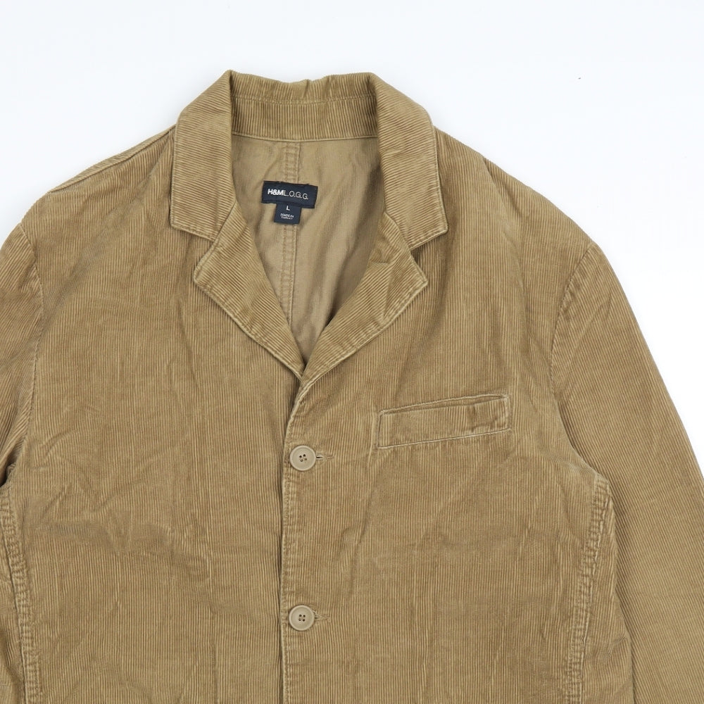 H&M Mens Beige  Corduroy Jacket  Size L