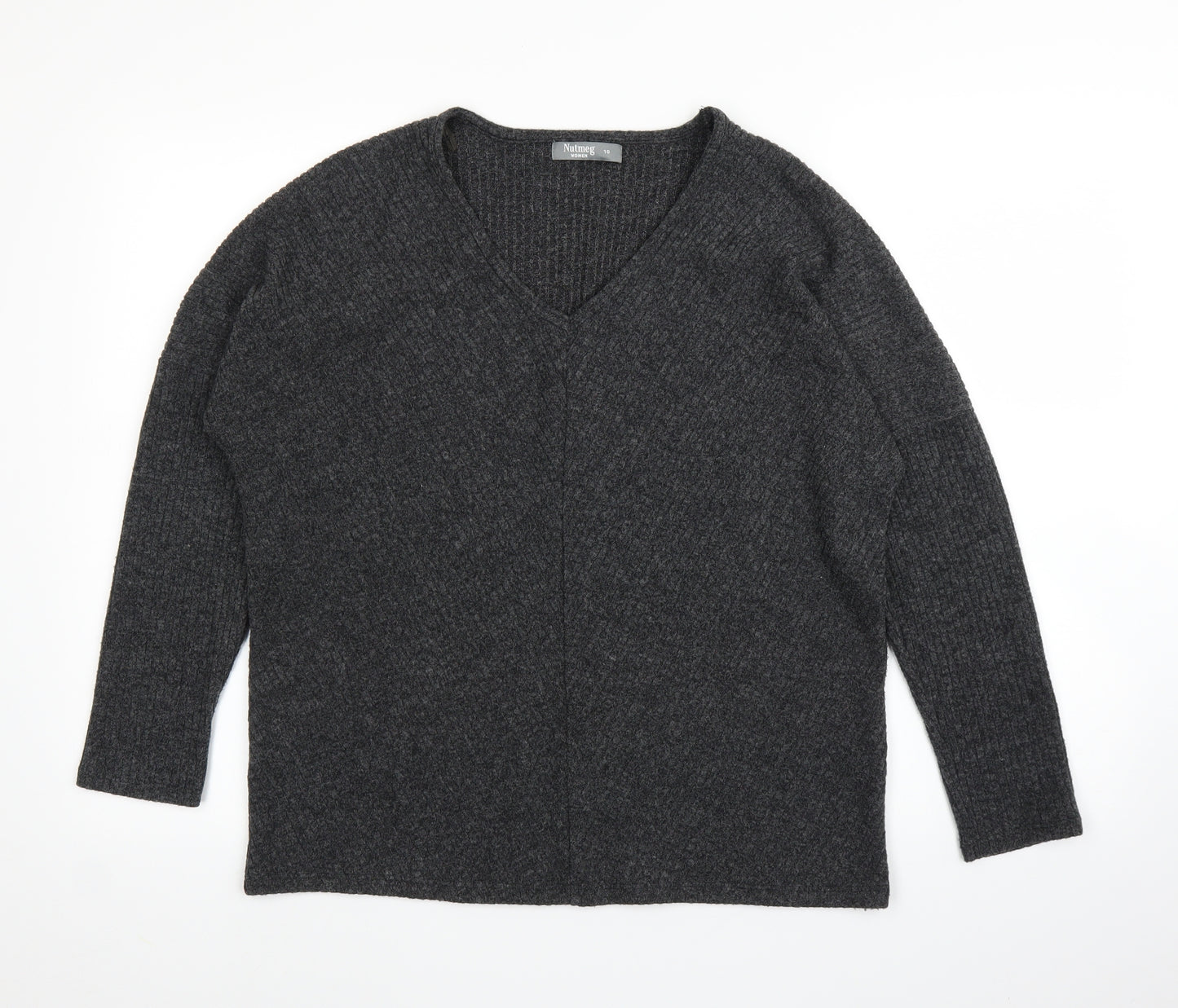 Nutmeg Womens Grey   Pullover Jumper Size 10