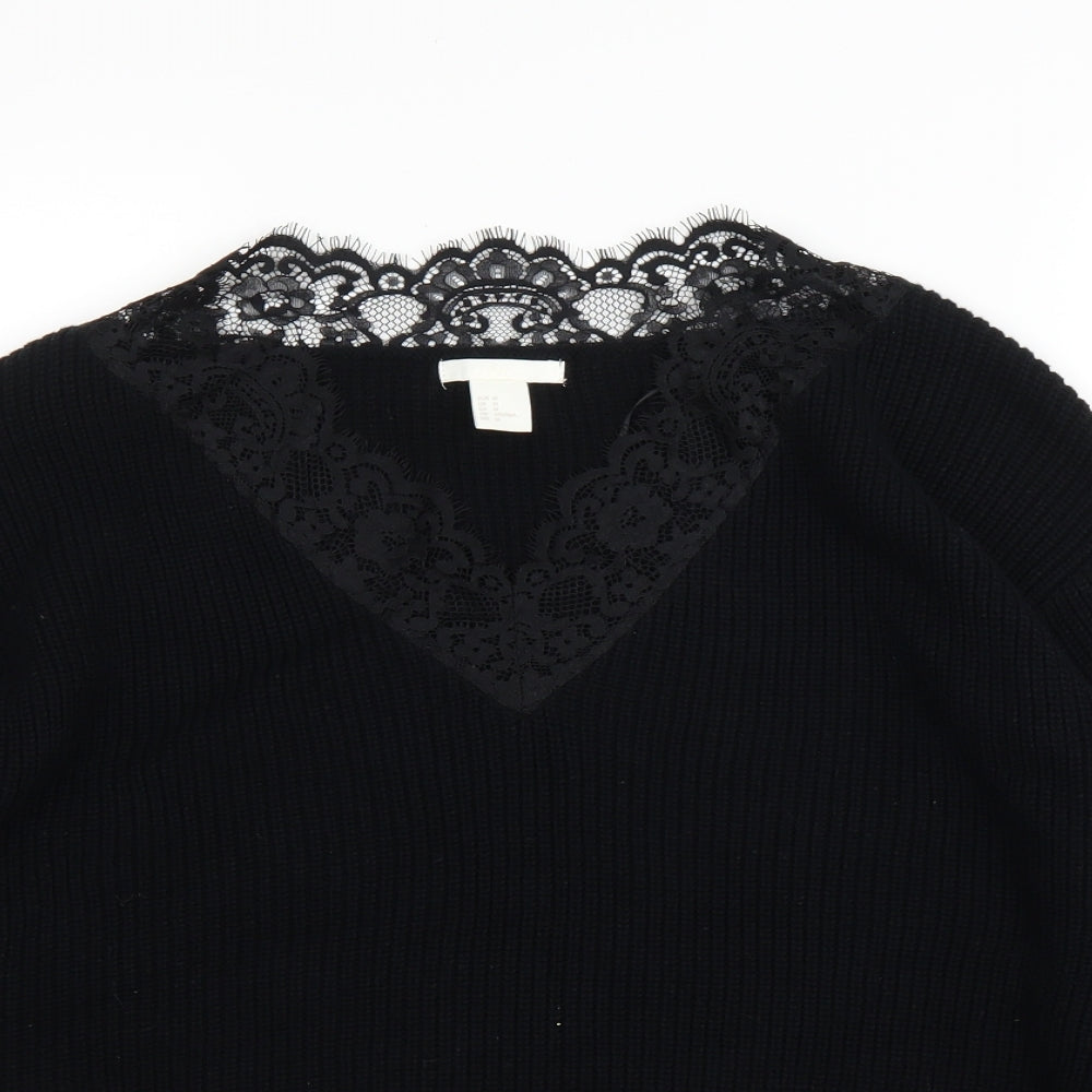 H&M Womens Black   Pullover Jumper Size M