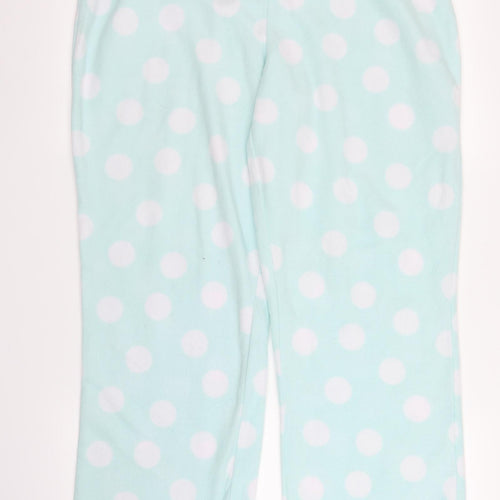 Preworn Womens Green Polka Dot Fleece Chemise Pyjama Set Size M