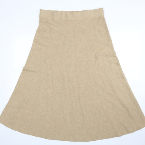 M&S Womens Beige   A-Line Skirt Size 16