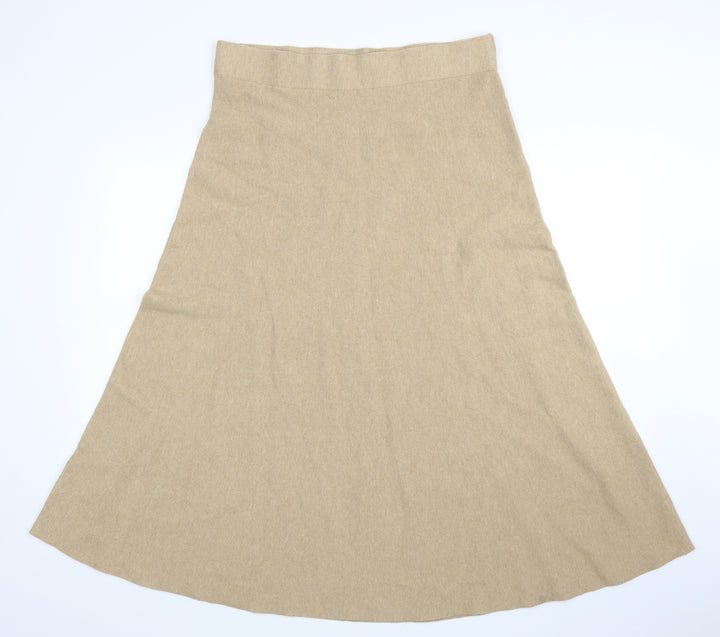 M&S Womens Beige A-Line Skirt Size 16