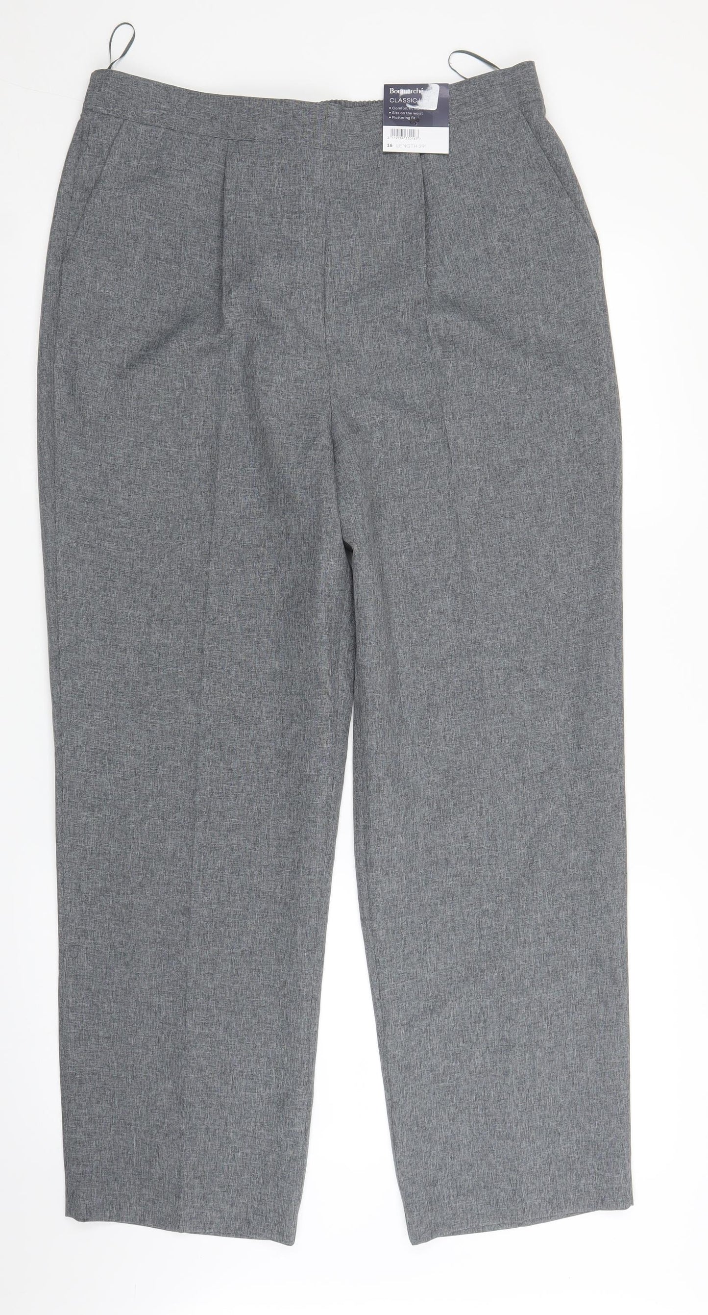 Bonmarché Womens Grey   Trousers  Size 16 L27 in