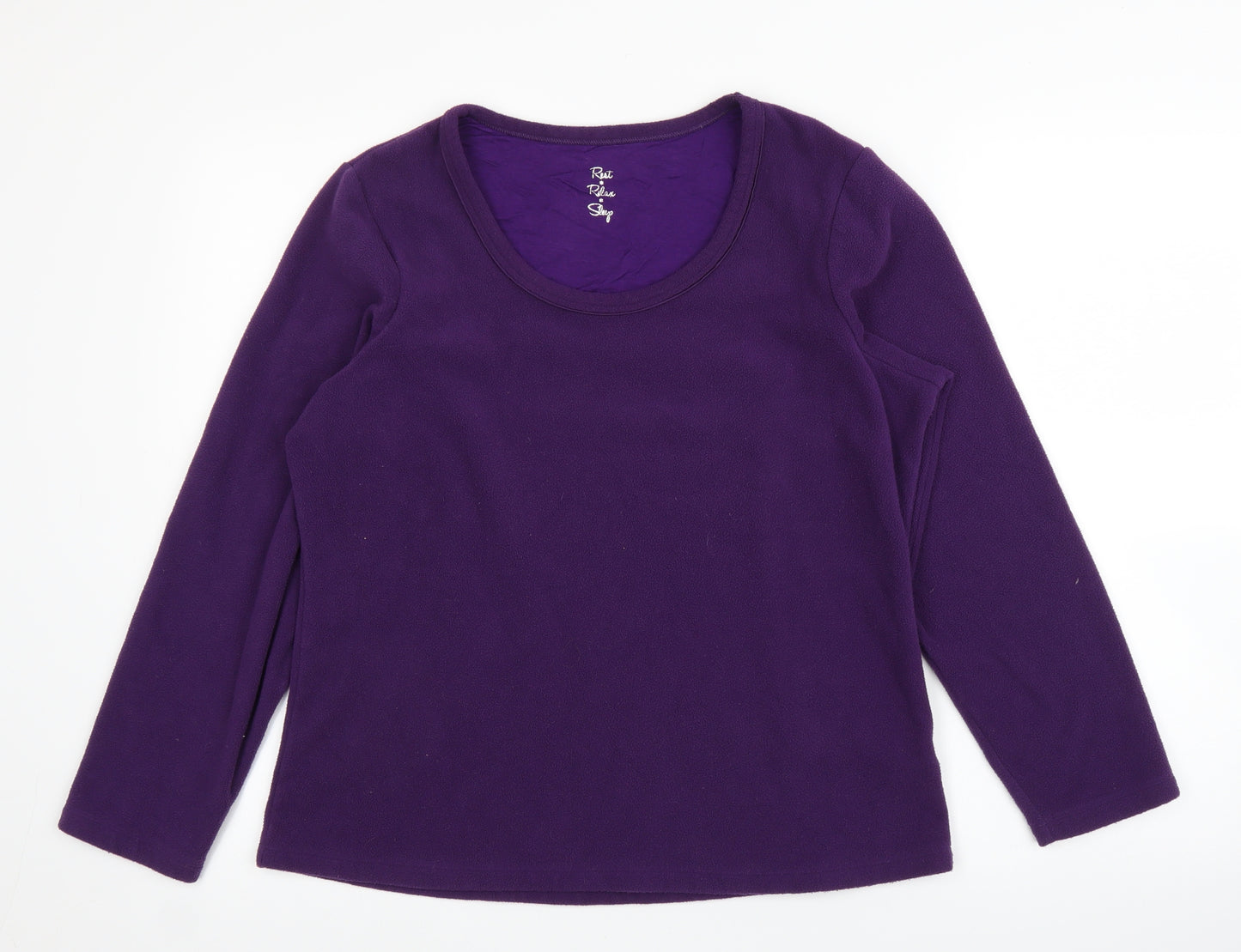 M&S Womens Purple  Fleece Pullover Jumper Size 16
