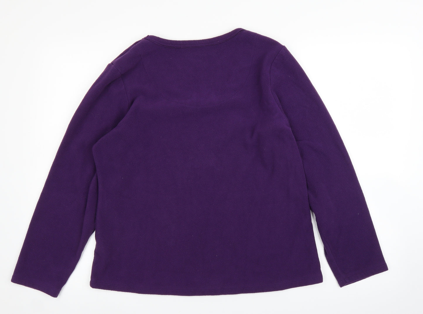 M&S Womens Purple  Fleece Pullover Jumper Size 16