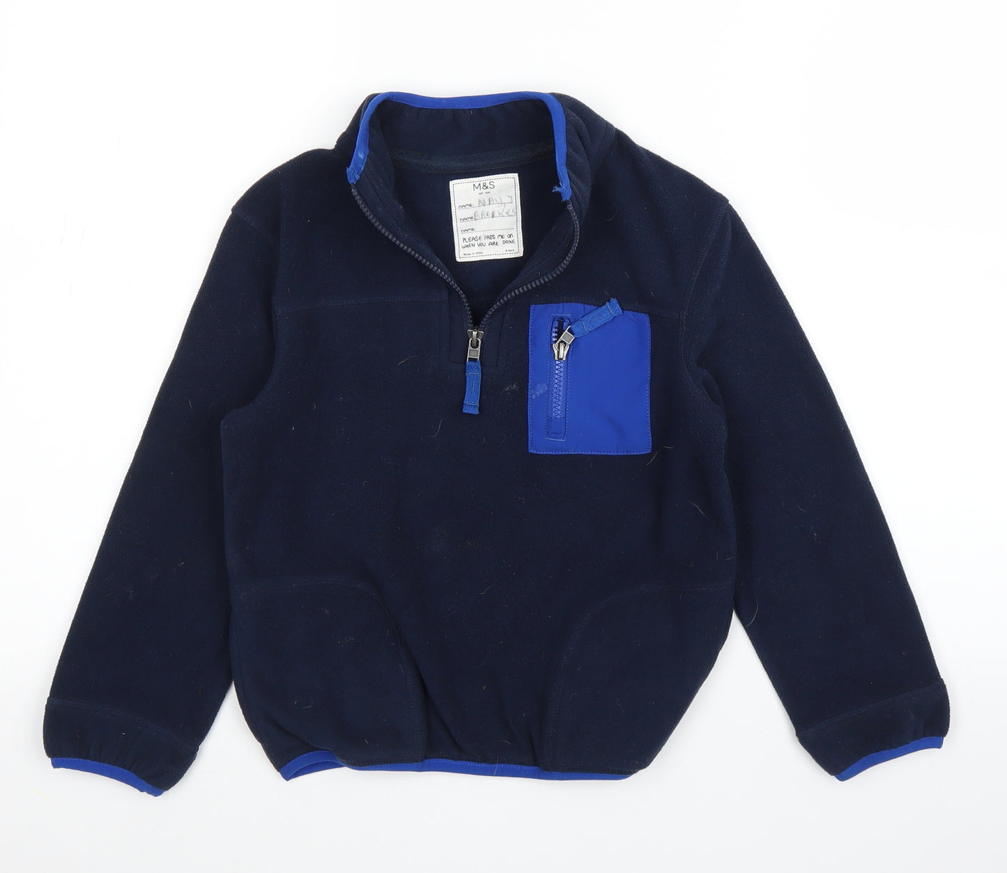 M&S Boys Blue   Pullover Jumper Size 8-9 Years