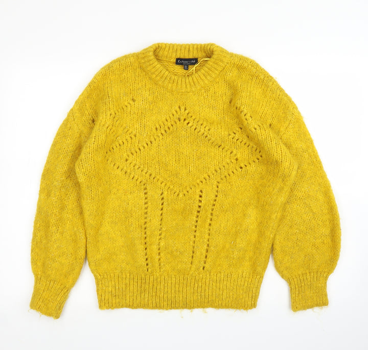 F&F Womens Yellow Pullover Jumper Size 8