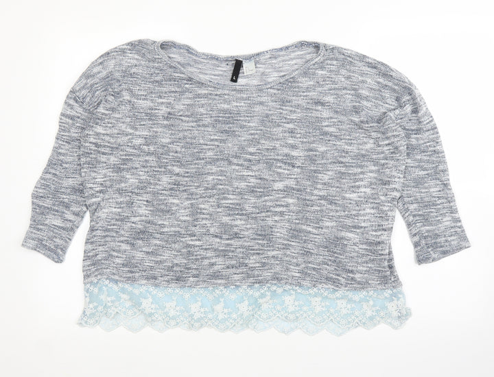 H&M Womens Grey   Basic Blouse Size L