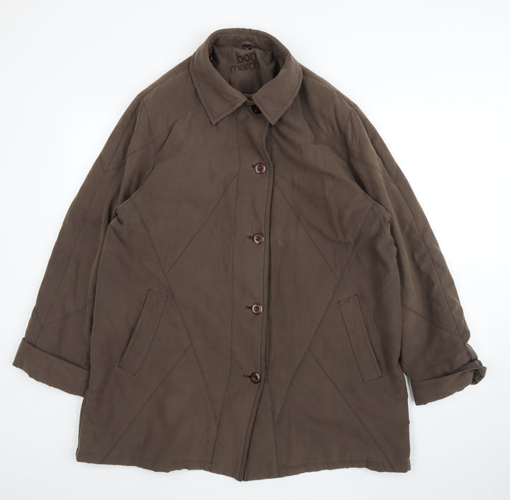 Bonmarché Womens Brown Quilted Coat Size M