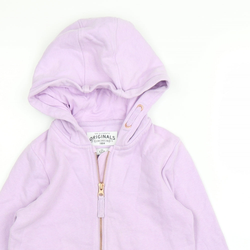 M&S Girls Purple   Full Zip Hoodie Size 7-8 Years