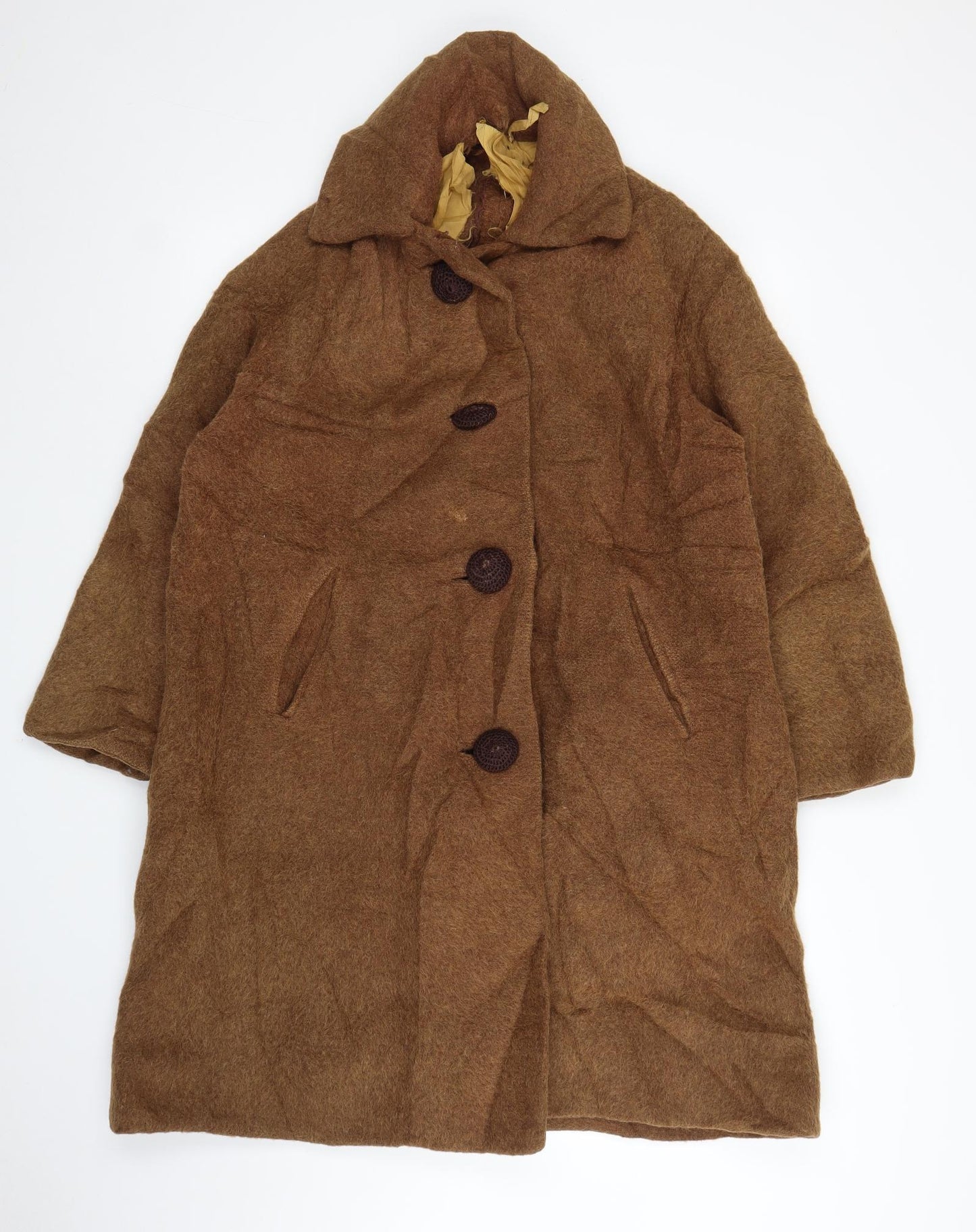 Preworn Womens Brown   Overcoat Coat Size L
