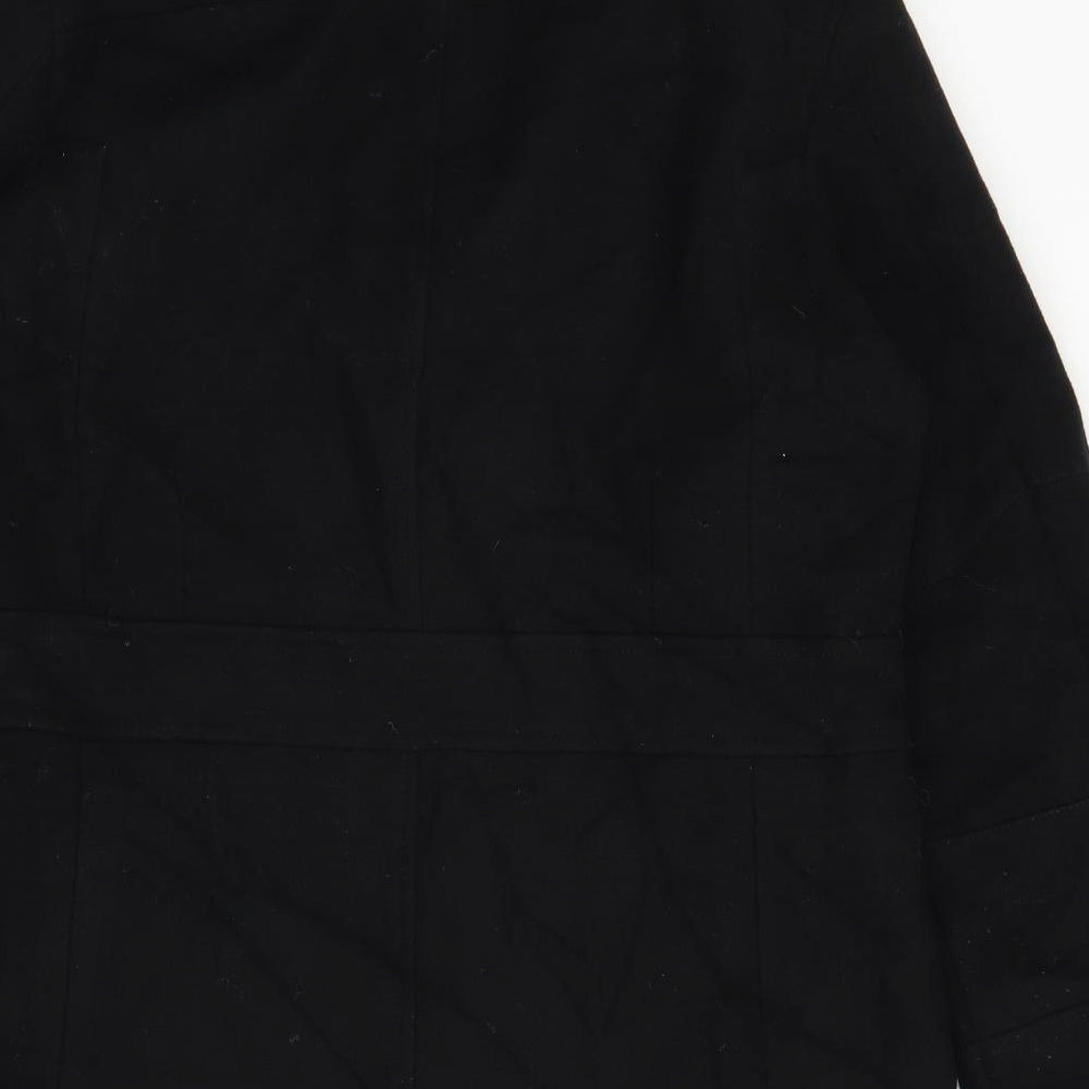 Reiss Mens Black   Pea Coat Coat Size XL