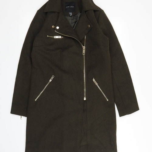 New Look Womens Green   Biker Coat Size 6