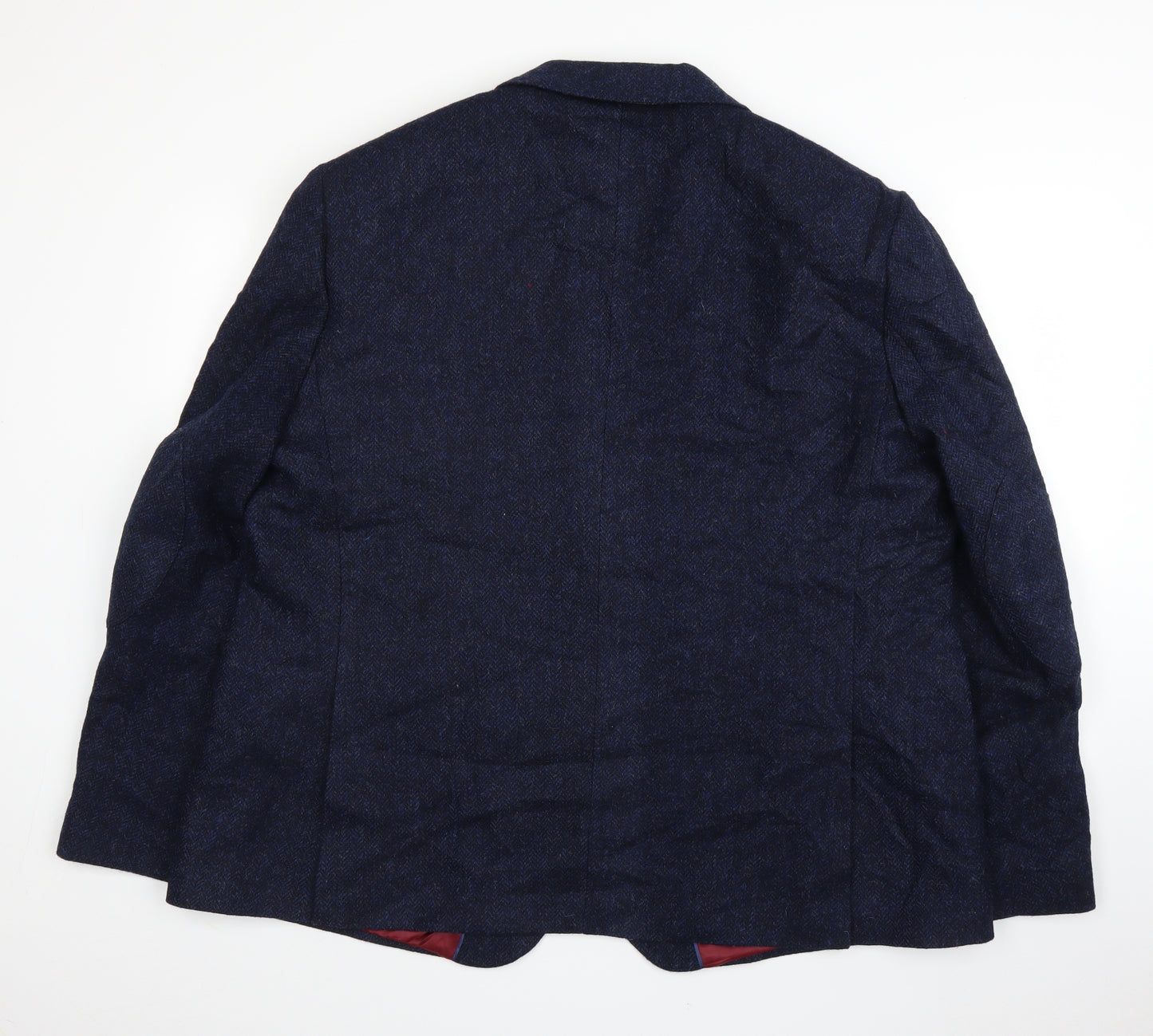 M&S Mens Blue Herringbone  Jacket Suit Jacket Size 48