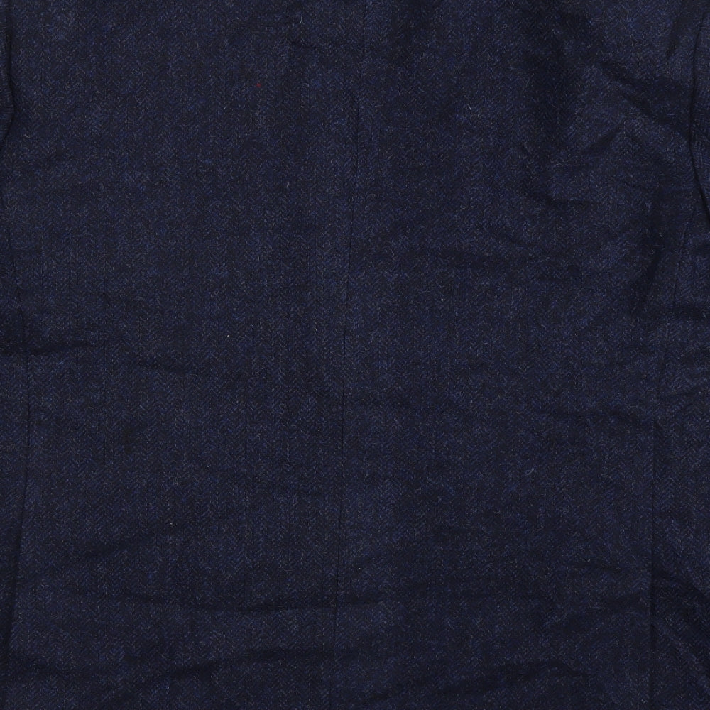 M&S Mens Blue Herringbone  Jacket Suit Jacket Size 48