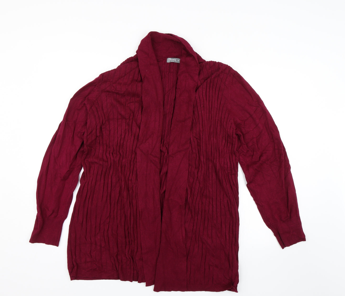Nutmeg Womens Red Striped  Cardigan Jumper Size 22