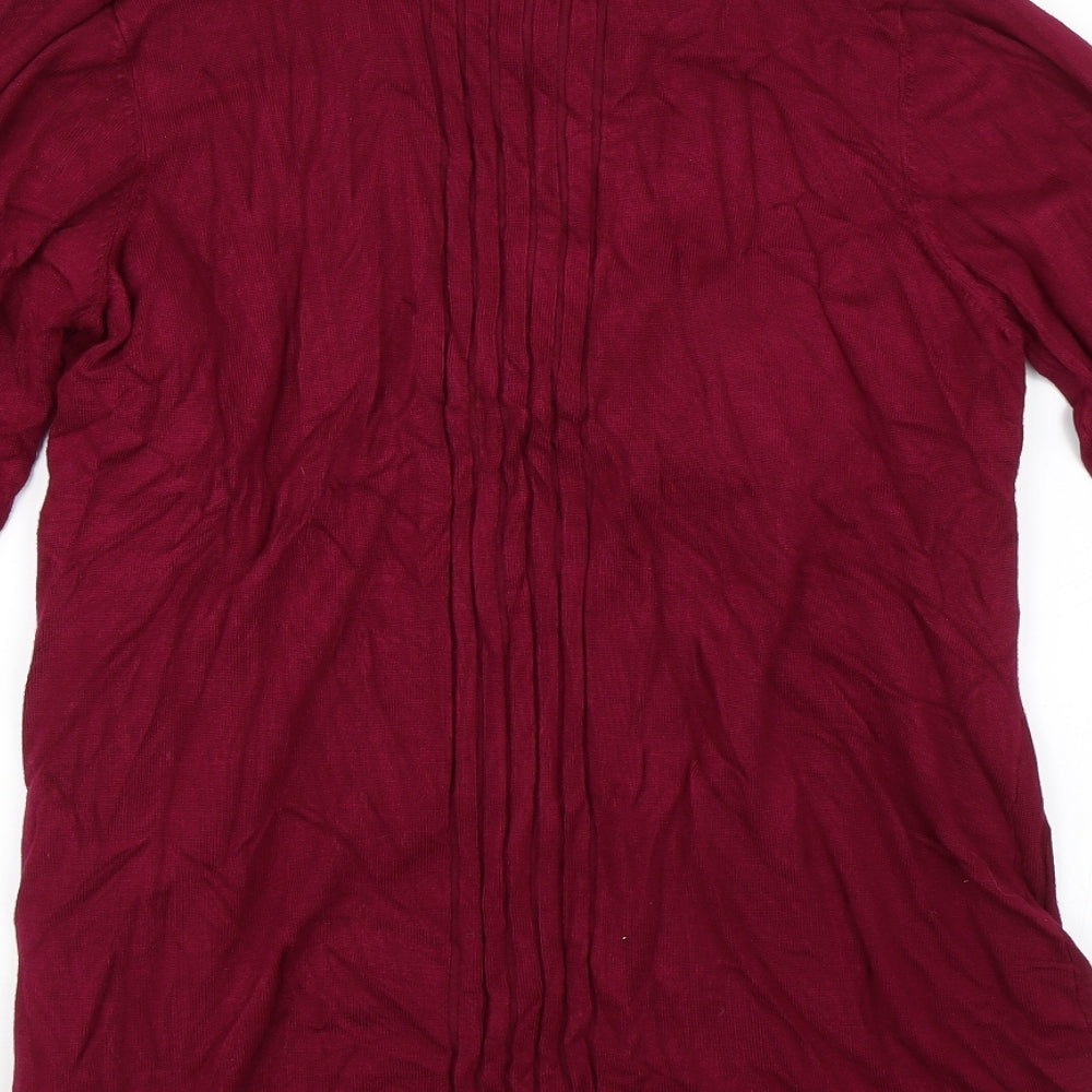 Nutmeg Womens Red Striped  Cardigan Jumper Size 22