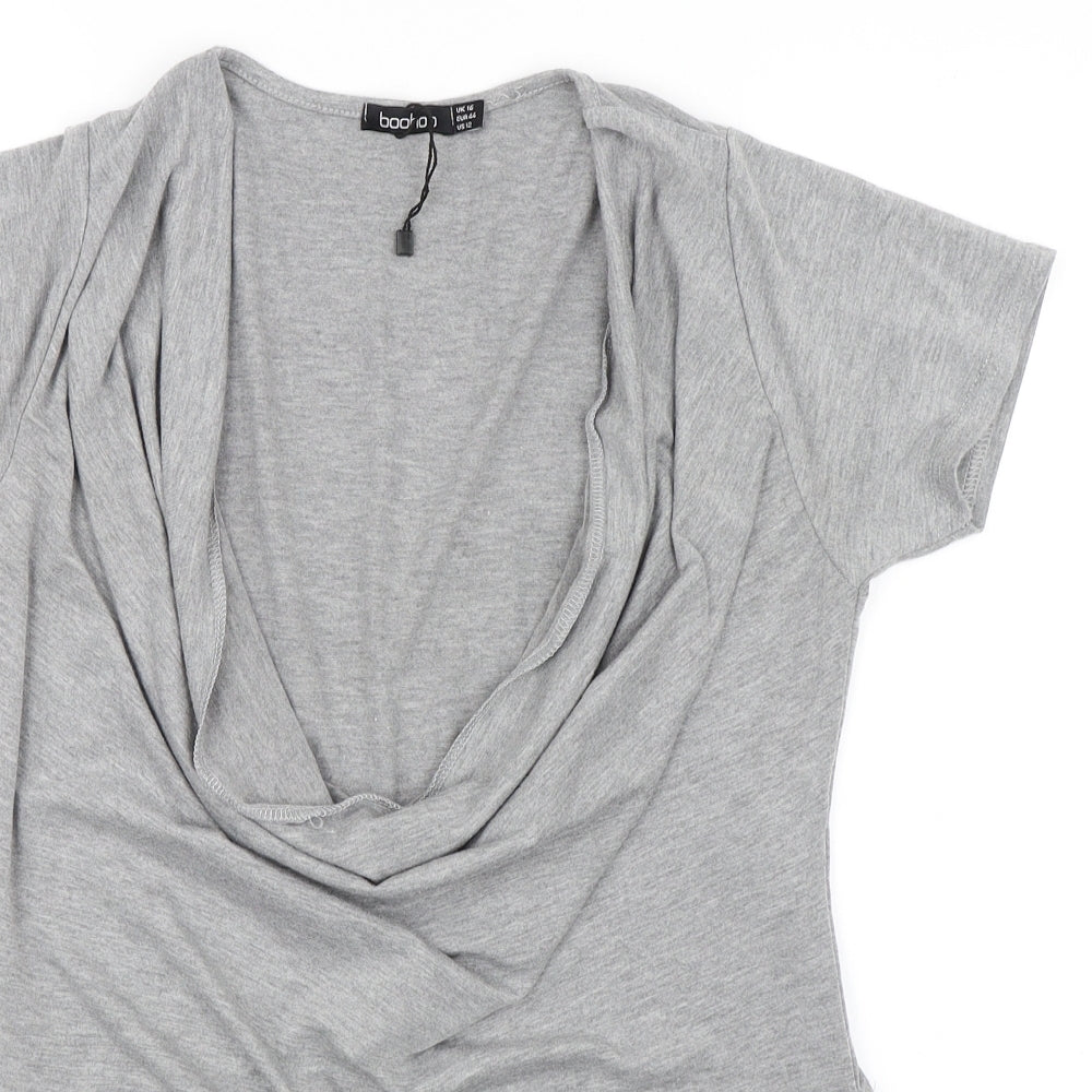 Boohoo Womens Grey   Basic T-Shirt Size 16