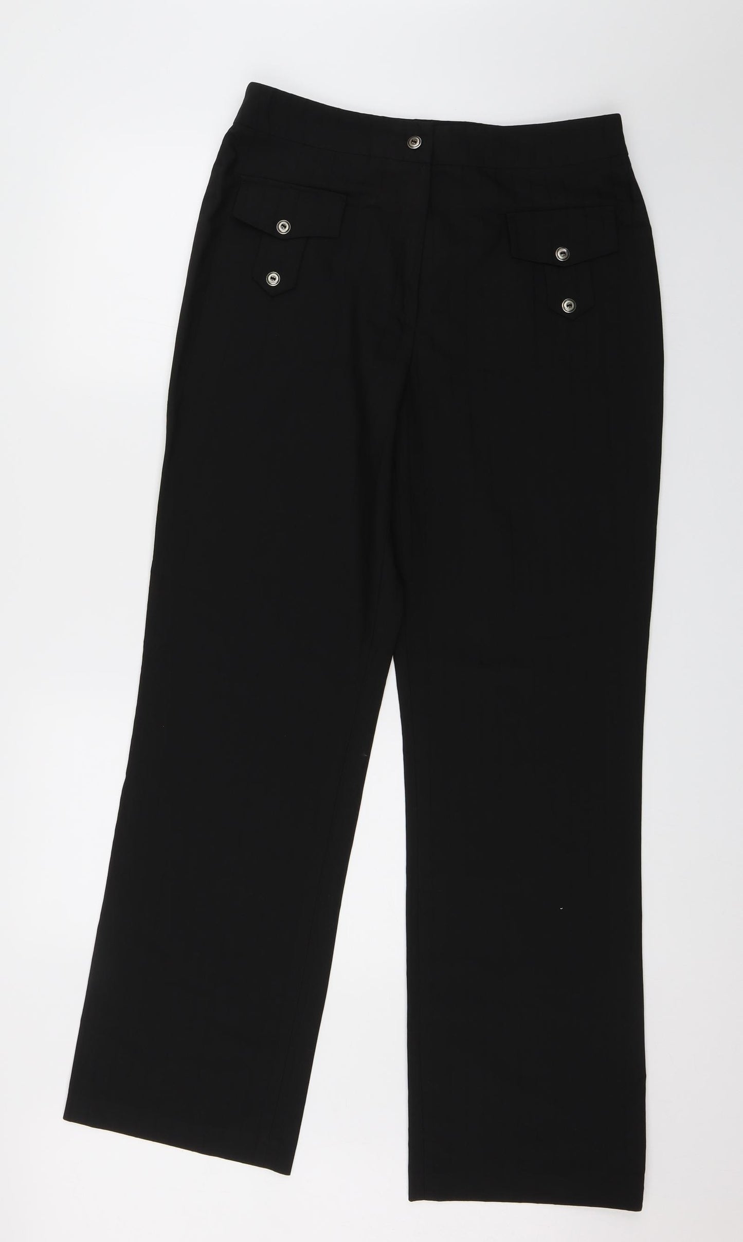 katy baker  Womens Black Striped  Trousers  Size 16 L29 in - smart