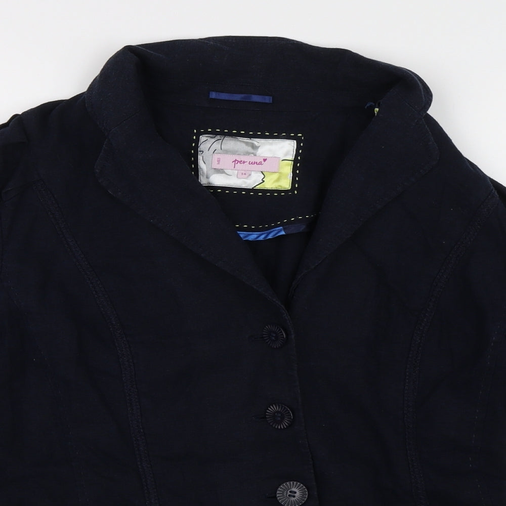 Per Una Womens Blue   Basic Button-Up Size 14