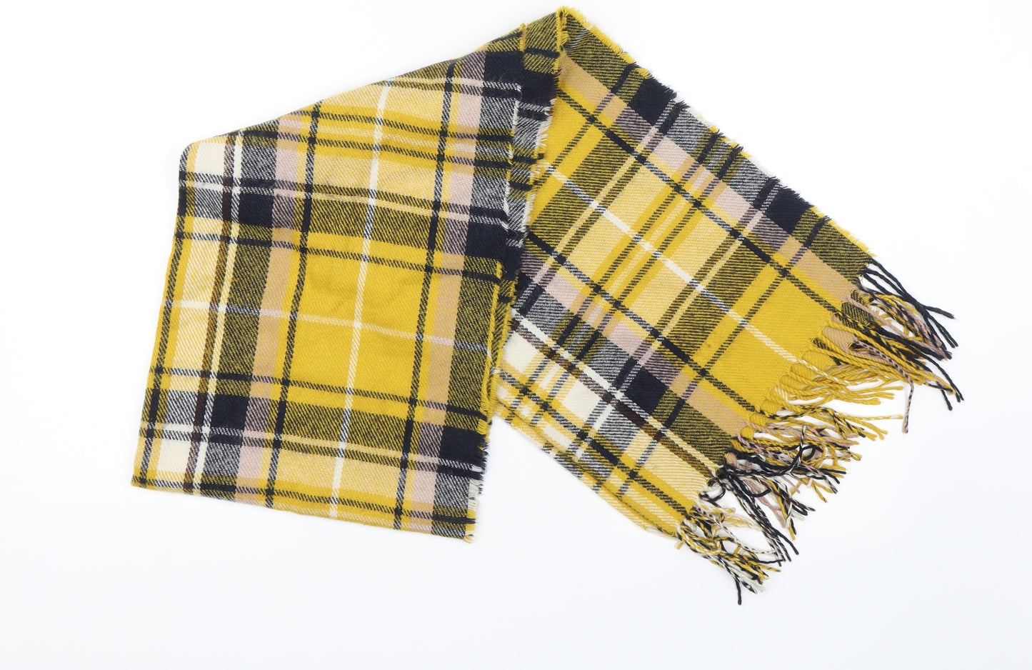 Preworn Womens Yellow Plaid   Scarf