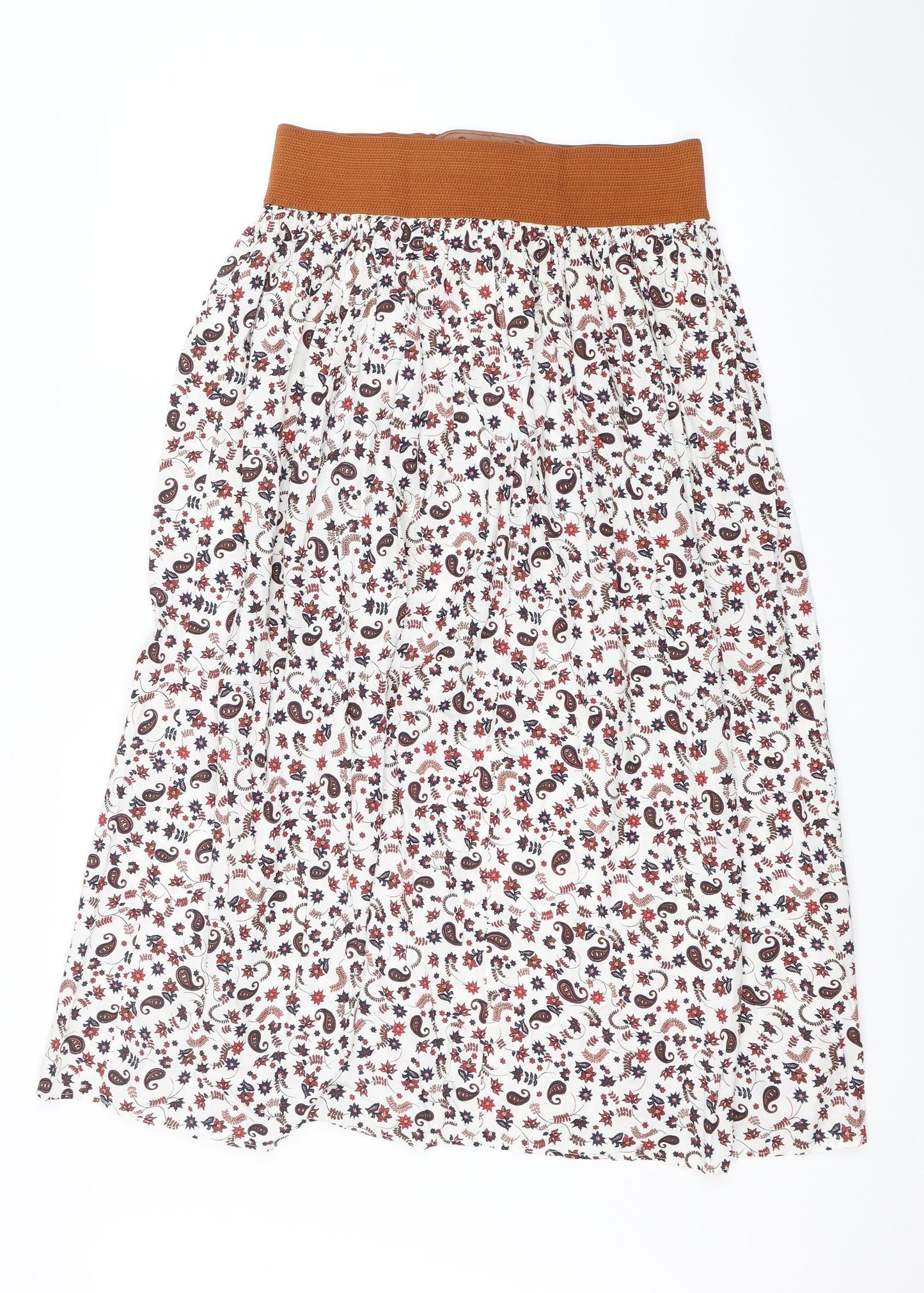 Peacocks Womens White Floral  Flare Skirt Size 14