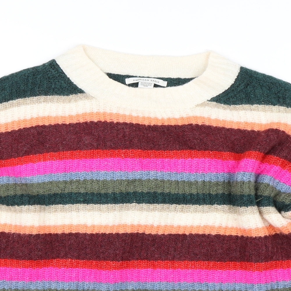 American Eagle Womens Multicoloured Striped  Pullover Jumper Size XS