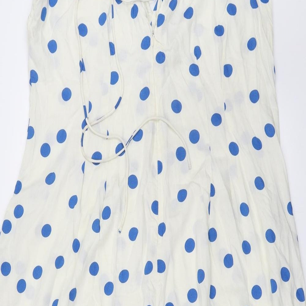 NEXT Womens White Polka Dot  Tank Dress  Size 16