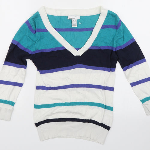 MNG BASICS Womens Multicoloured Striped  Pullover Jumper Size M