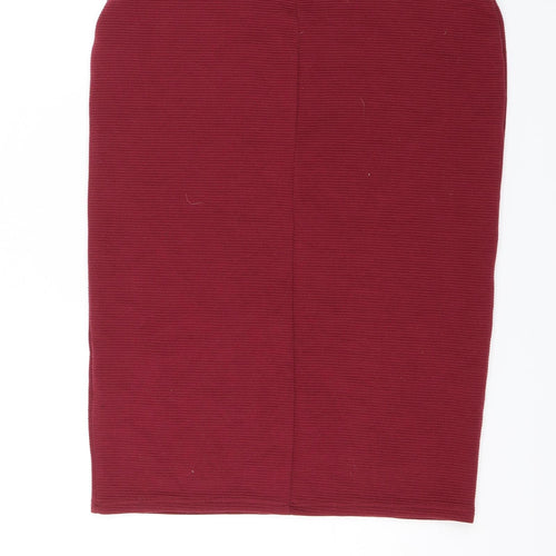 Primark Womens Red Striped  Straight & Pencil Skirt Size 14