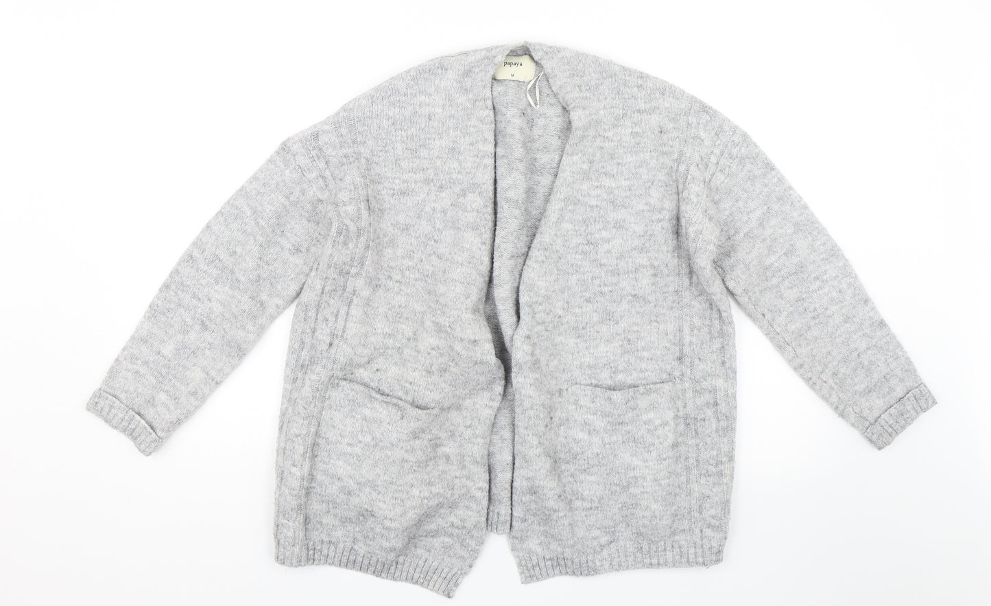Papaya Womens Grey  Knit Cardigan Jumper Size M
