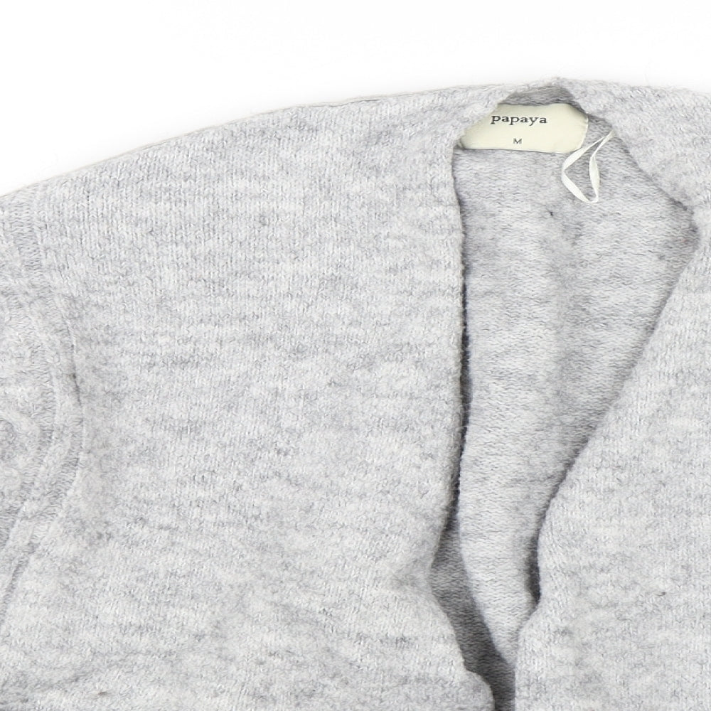 Papaya Womens Grey  Knit Cardigan Jumper Size M