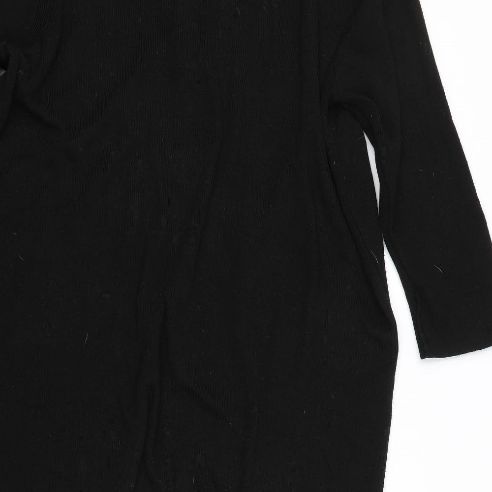 M&Co Womens Black   Basic T-Shirt Size 16