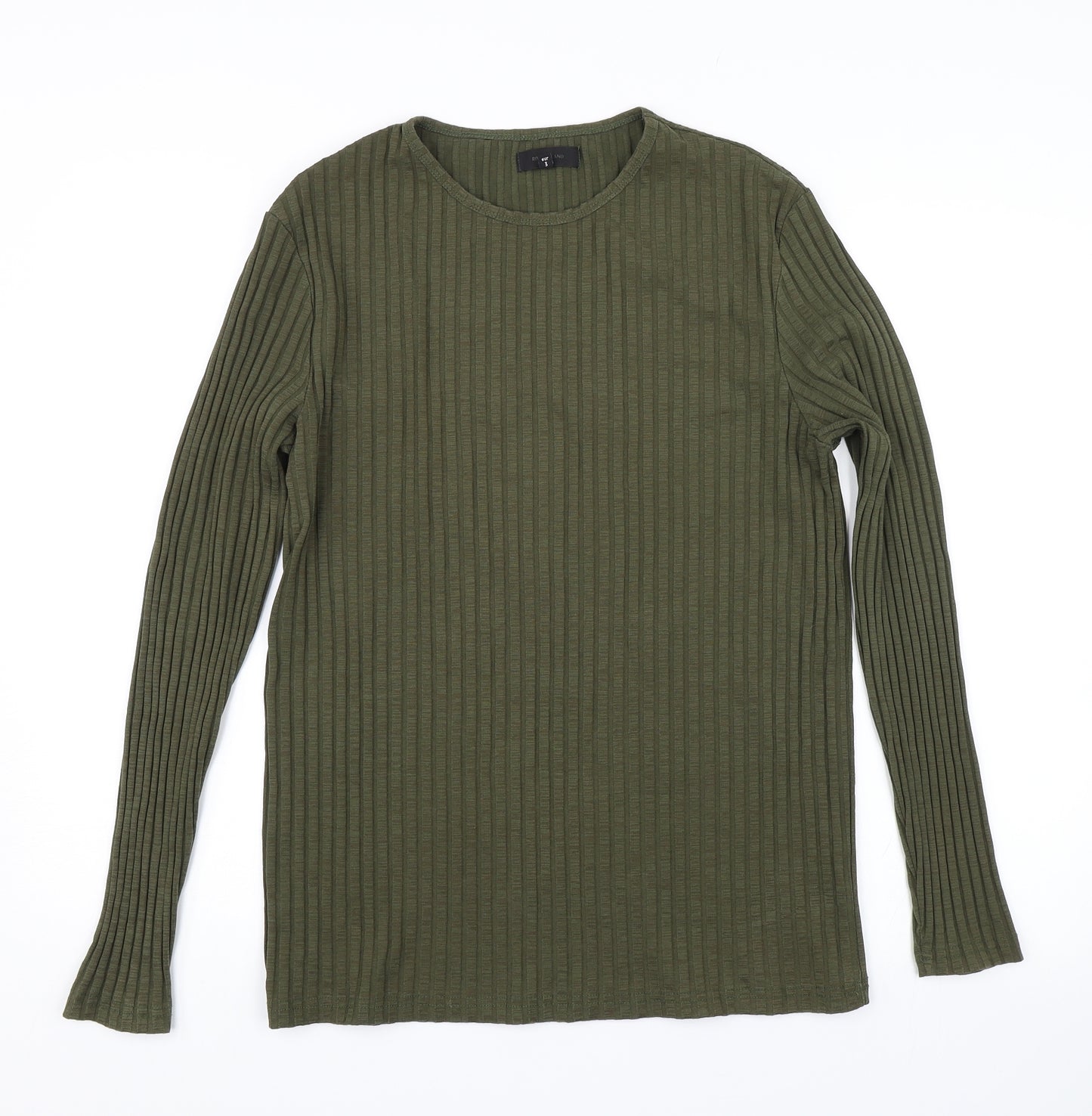 River Island Womens Green Striped  Basic T-Shirt Size M