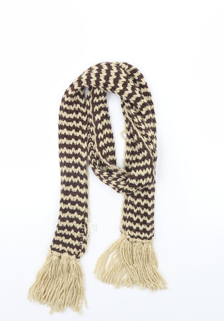 Preworn Womens Beige Herringbone Scarf