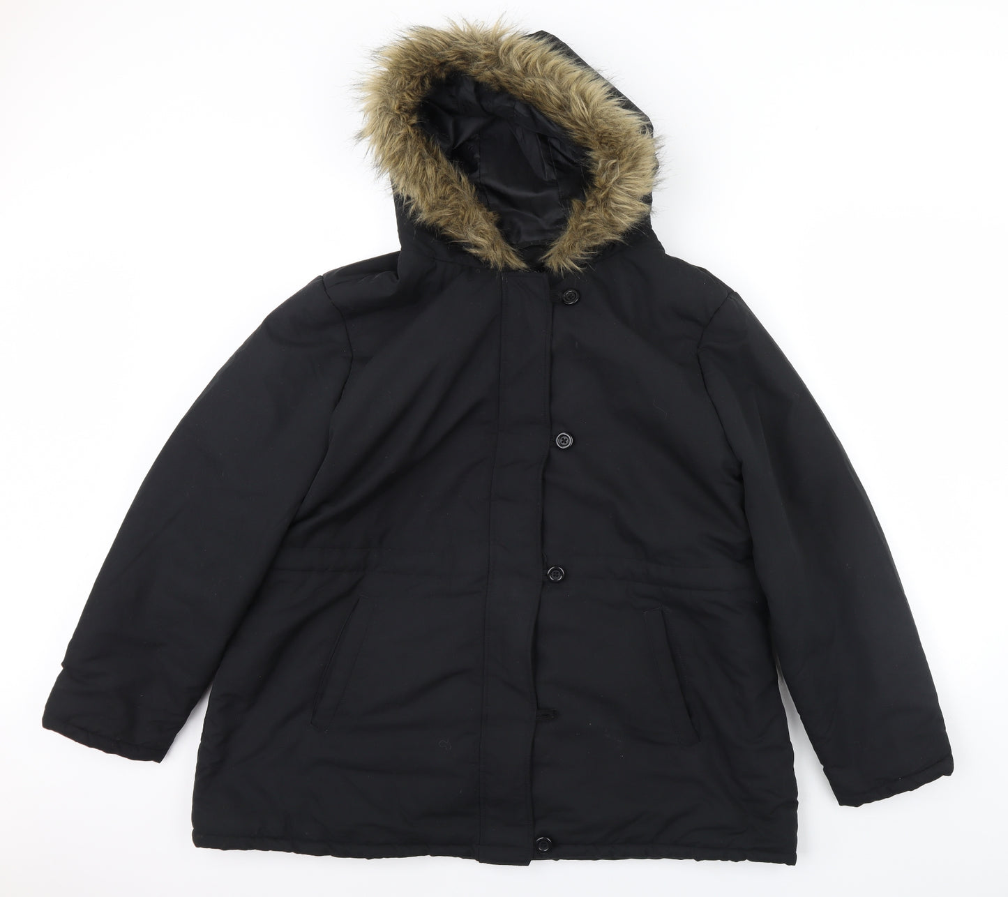 B You Womens Black   Rain Coat Coat Size 20