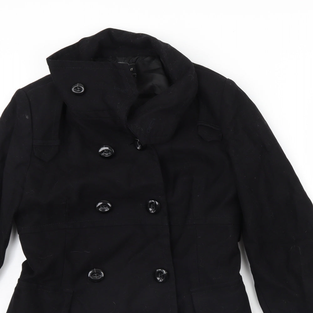 MNG Womens Black   Overcoat Coat Size L