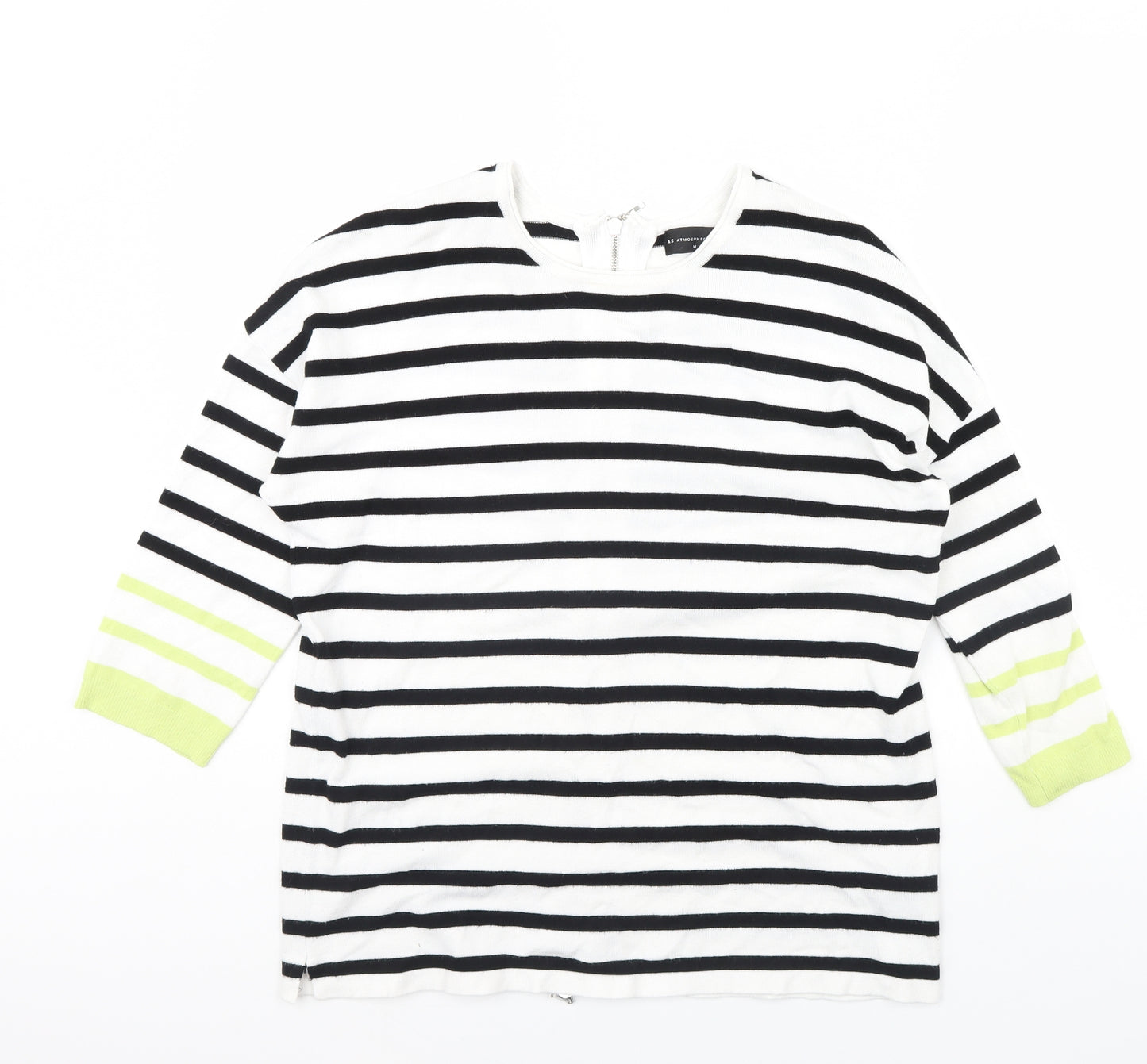 Atmosphere Womens Black Striped  Pullover Jumper Size M