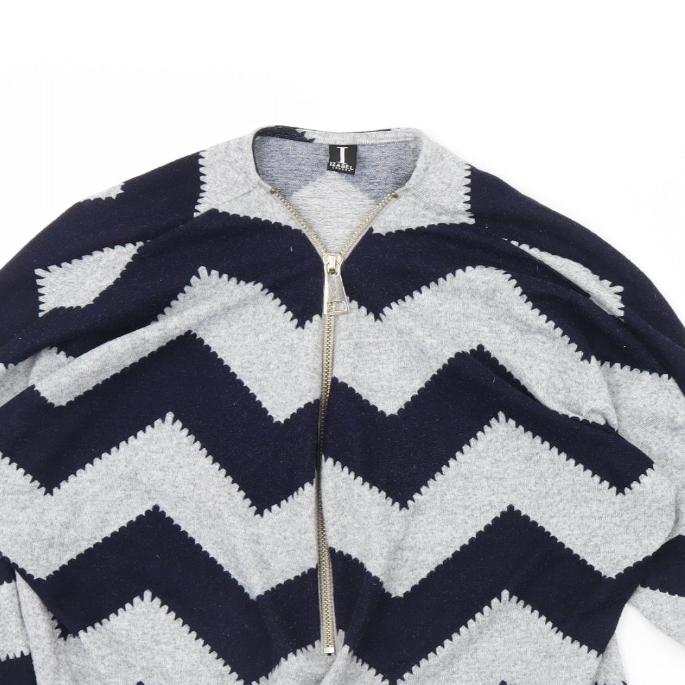 izabel london Womens Blue Herringbone  Pullover Jumper Size 8