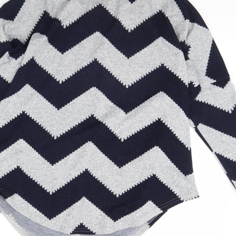 izabel london Womens Blue Herringbone  Pullover Jumper Size 8