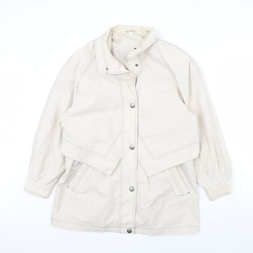 Preworn Womens White   Rain Coat Coat Size 12