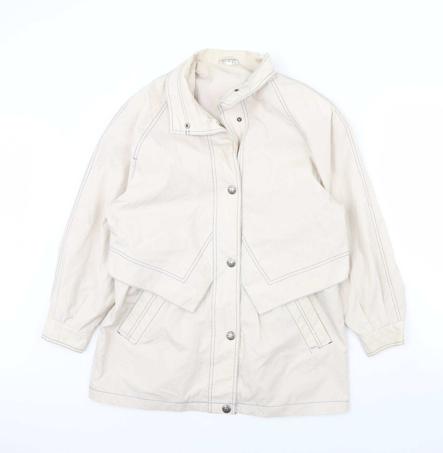 Preworn Womens White   Rain Coat Coat Size 12
