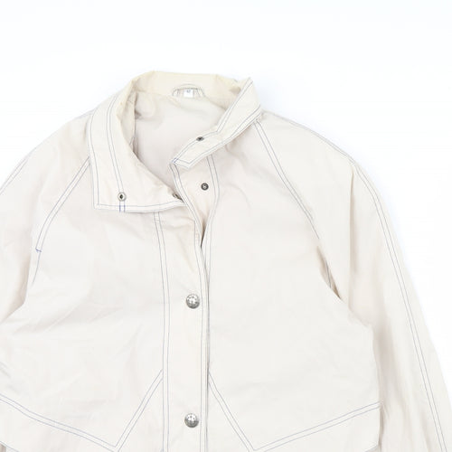 Preworn Womens White   Rain Coat Coat Size 12