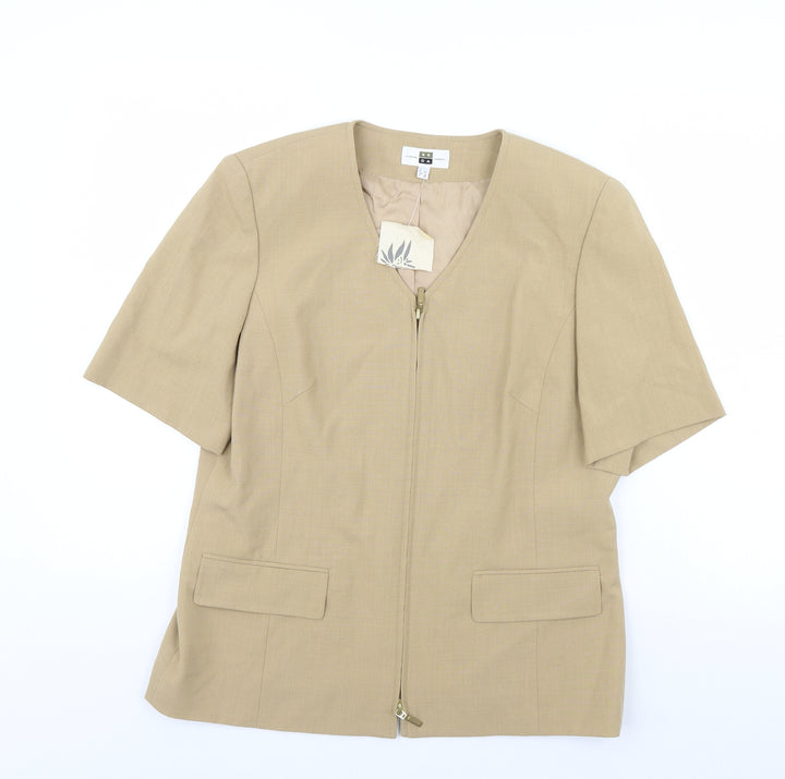 Sever in Womens Beige Jacket Size 12 - Shoulder Pads