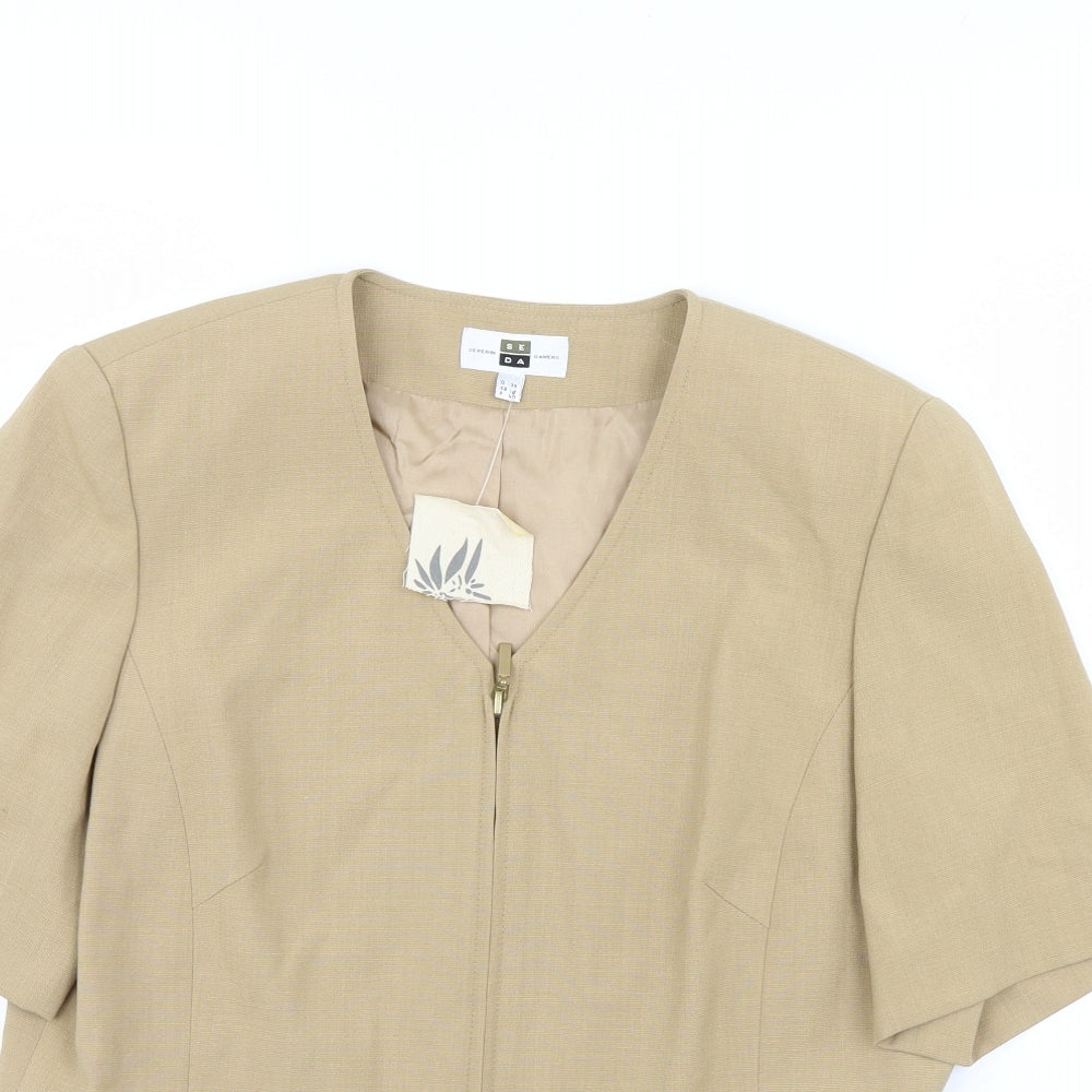 Sever in  Womens Beige   Jacket  Size 12  - Shoulder Pads