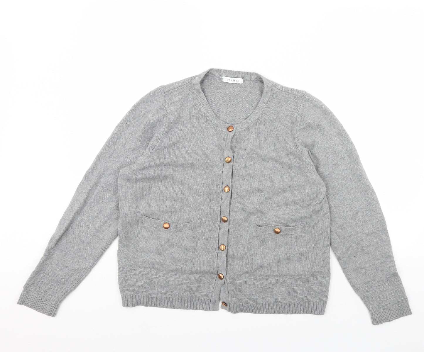 M&S Womens Grey   Cardigan Jumper Size 16