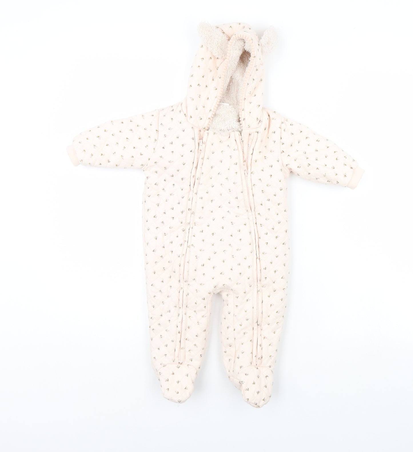 NEXT Girls Pink Floral  Babygrow One-Piece Size 3-6 Months