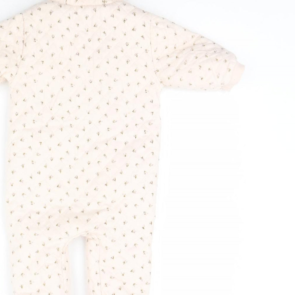 NEXT Girls Pink Floral  Babygrow One-Piece Size 3-6 Months